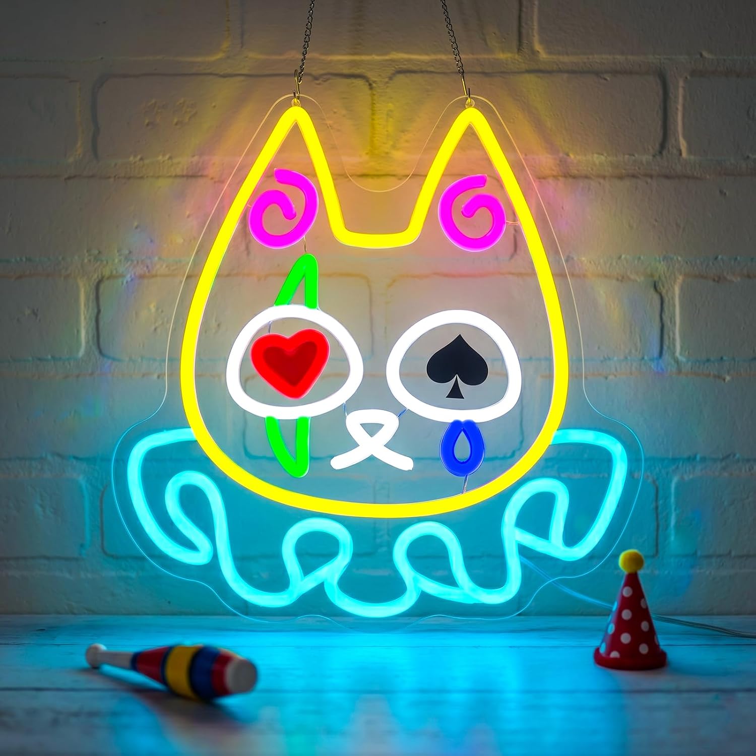Clown Cat LED Neon Sign USB 5V - Neon Sign Party ulasan dan harga