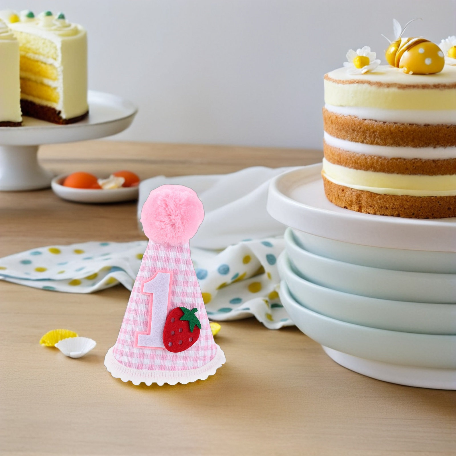 Strawberry First Birthday Hat  - Party Hat Cone ulasan dan harga