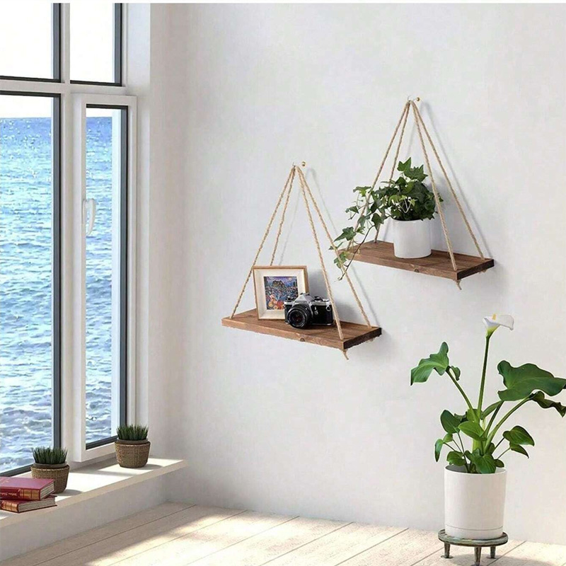 Wooden Swing Hanging Hemp Rope - Flower Wall Panel ulasan dan harga