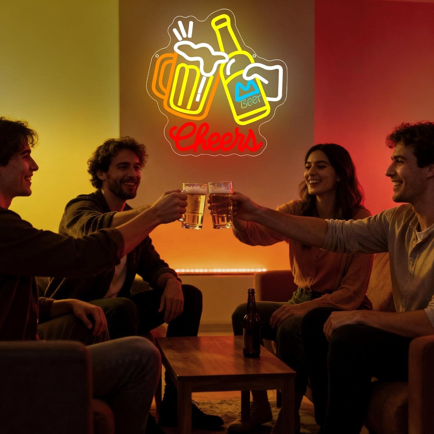 Cheers Beer Neon Sign Dimmable - Neon Sign Party ulasan dan harga