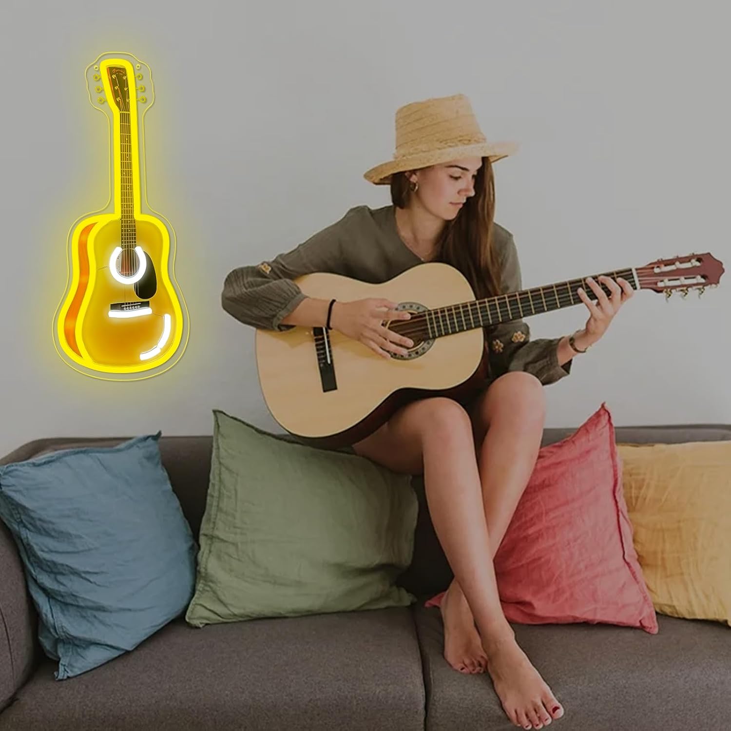 Acoustic Guitar LED Neon Sign  - Neon Sign Party ulasan dan harga